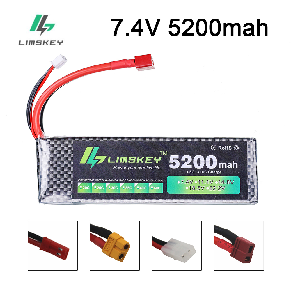 Rc Hobby Drone - Limskey Batteria di Alimentazione 7.4V 5200mAh