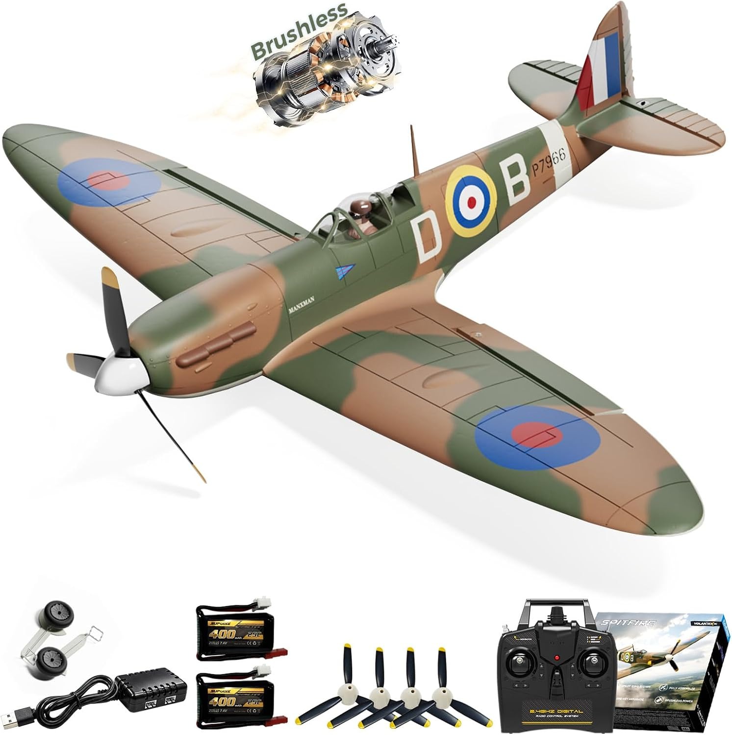 Rc Planes Horizon Hobby - Aereo RC Brushless VOLANTEXR Spitfire 500mm
