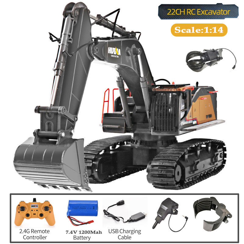 Rc Excavator Hydraulic - HUINA 1592 Camion Escavatore in Lega