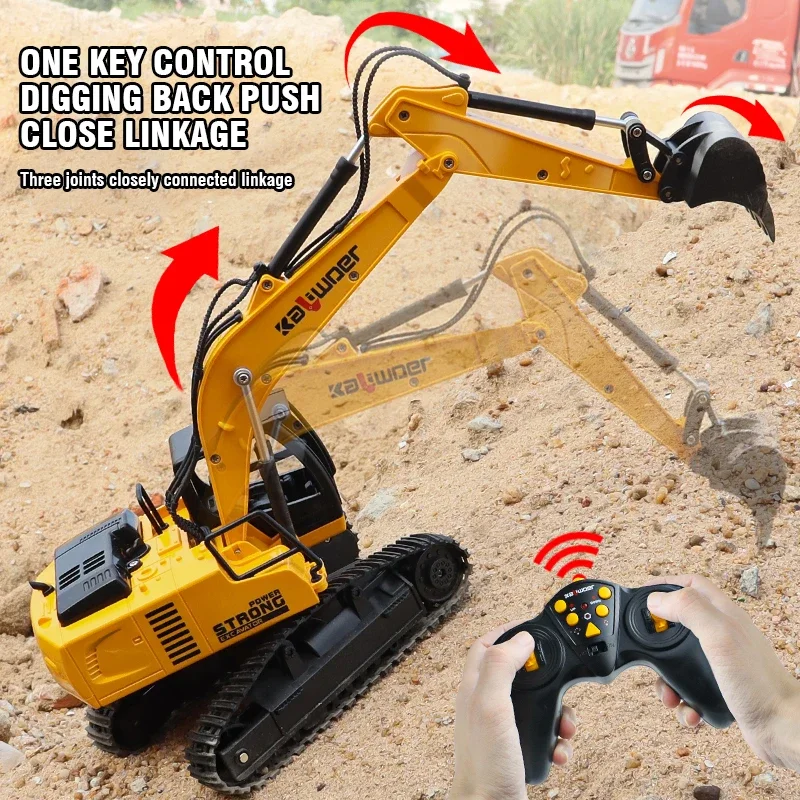 Rc Excavator Hobby - Huina Rc Escavatore 1/24 9Ch Auto