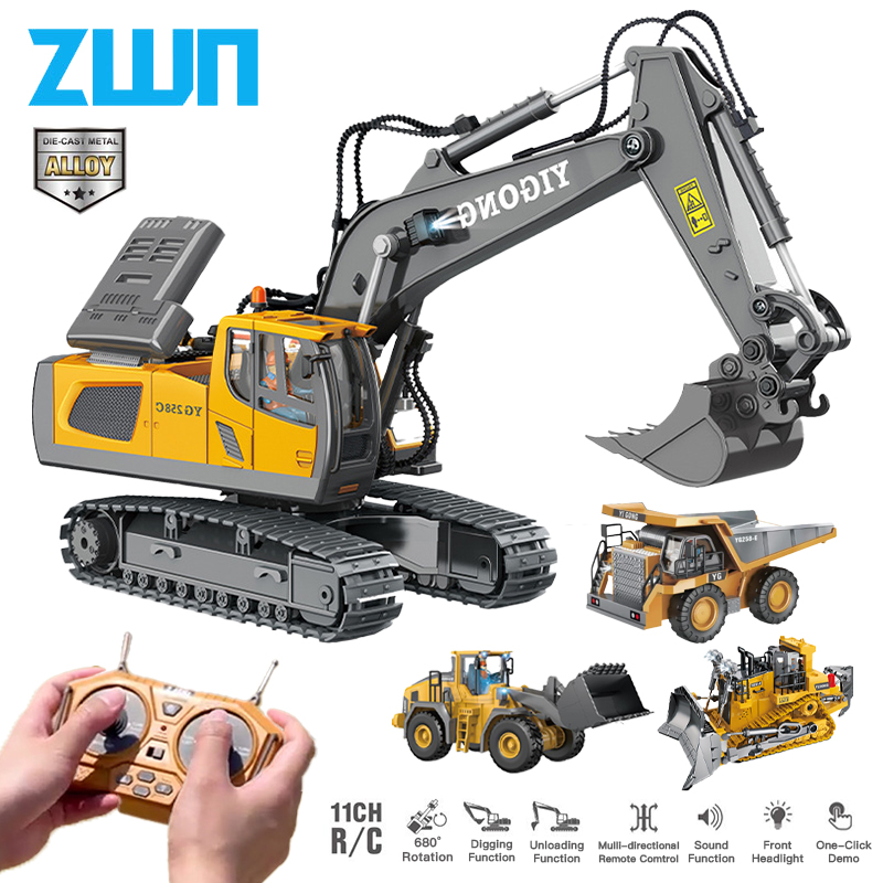 Rc Excavator Hobby - ZWN 2.4G Escavatore telecomandato Autocarro con