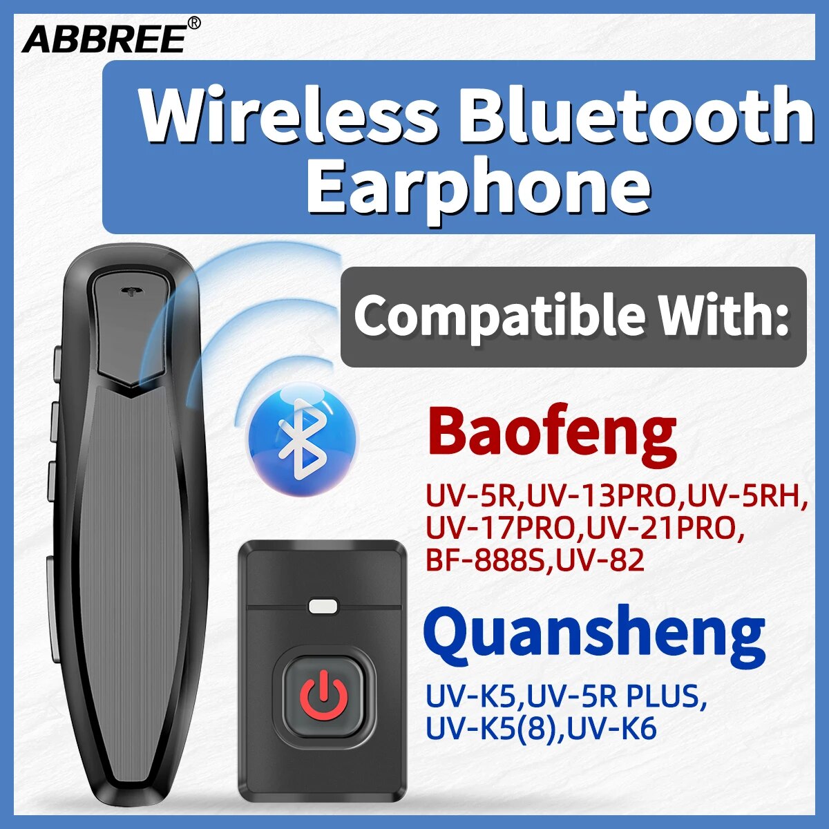 Rc Drift Car Brushless - ABBREE Auricolare wireless Bluetooth PTT Auricolare