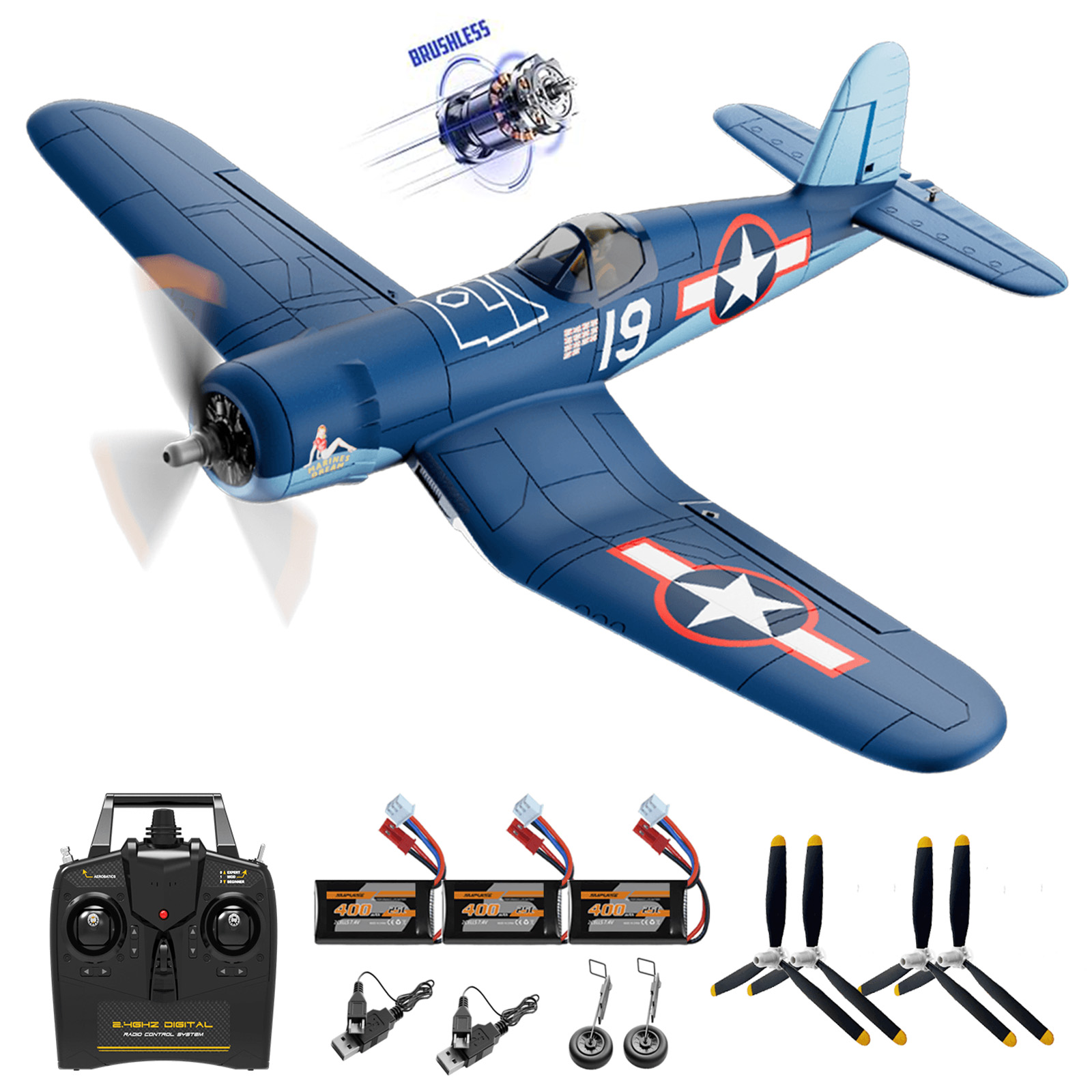 Rc Planes Horizon Hobby - Volantexrc Aerei RC Corsair Brushless 500mm