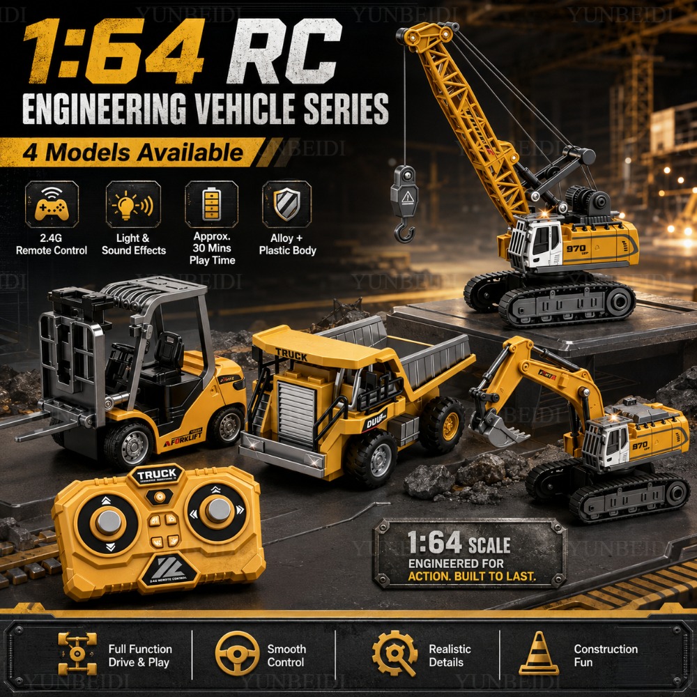 Rc Excavator Hobby - Mini auto telecomandata in lega 1:64,